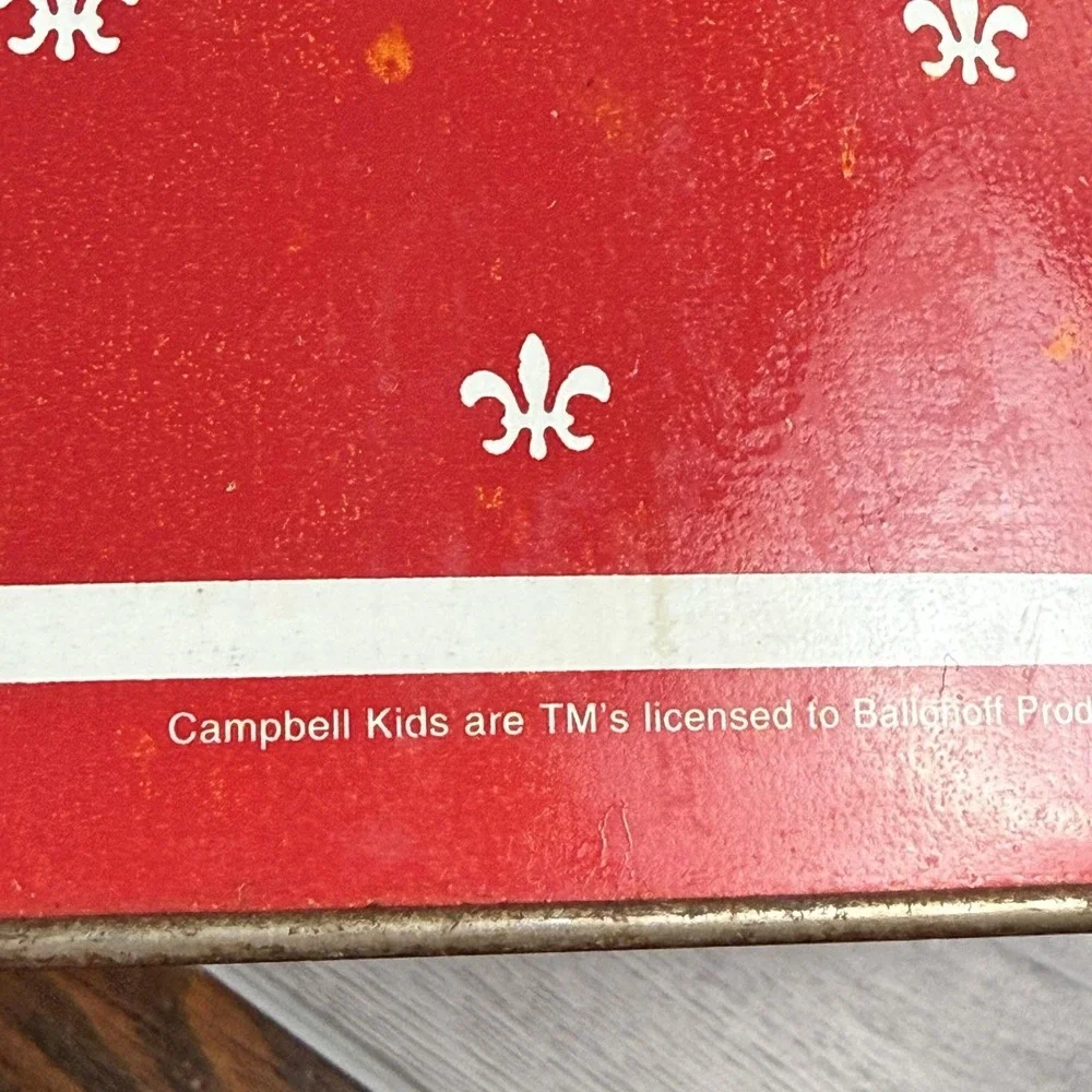 Vintage Campbell Soup Company Campbell Kids Wastebasket Red Metal USA Kitchen